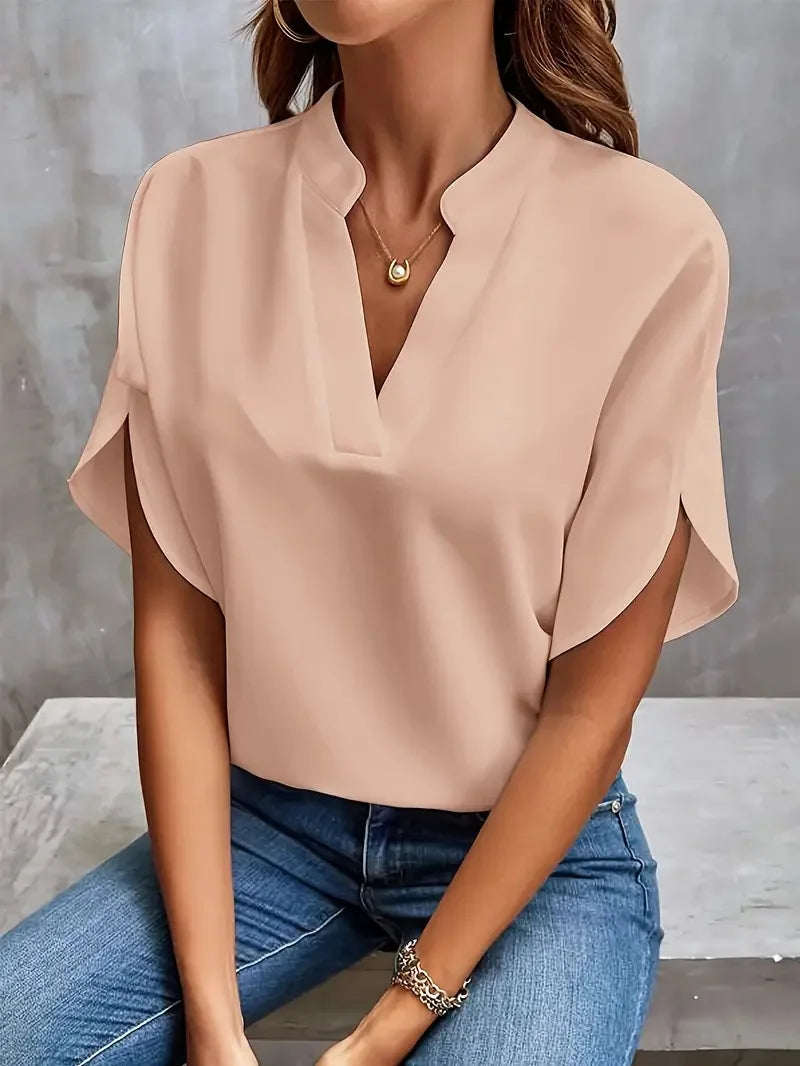 Elegant Bluse med V-udskæring til Kvinder