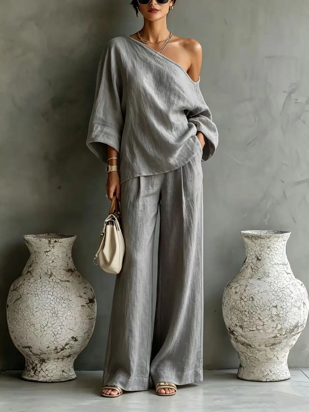 One-Shoulder Two-Piece Set for Women