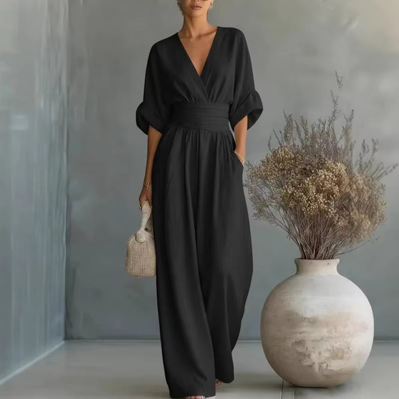 Elegant Jumpsuit Med V-Hals