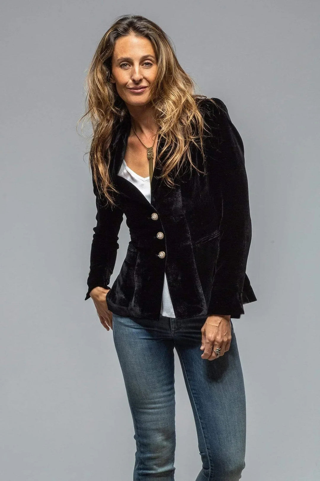 Tailored Velvet Blazer for Women