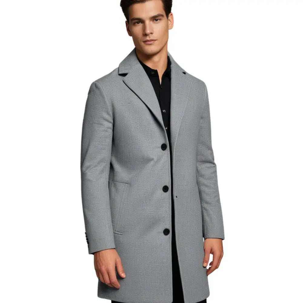 Men’s long coat with buttons