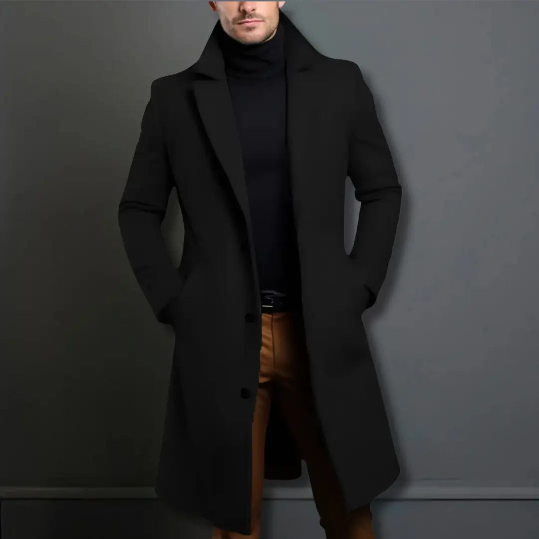 Men’s long coat with buttons