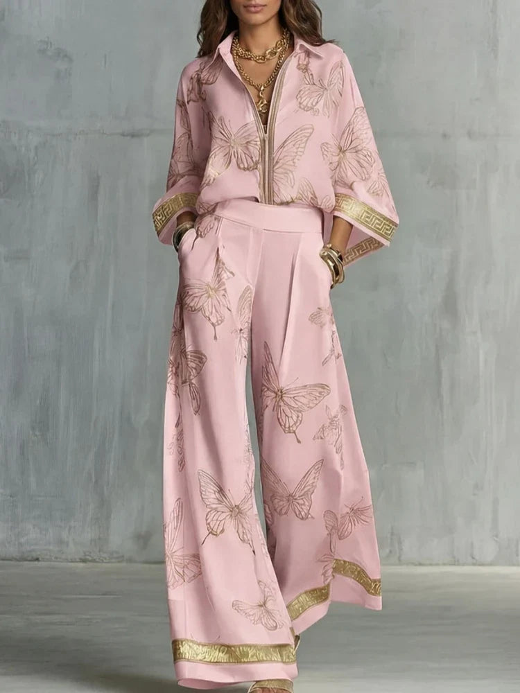 Women's Butterfly Pattern Loungewear Set