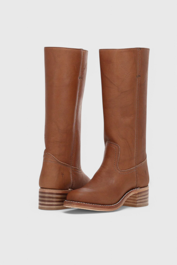 Mid Calf Støvler I Læder Dame