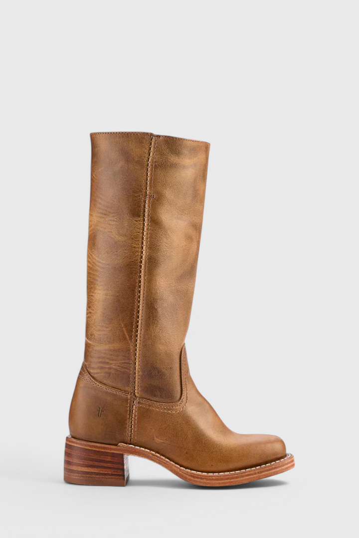 Mid Calf Støvler I Læder Dame