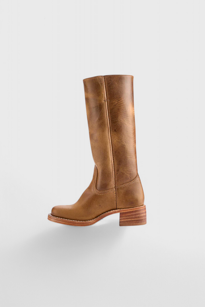 Mid Calf Støvler I Læder Dame