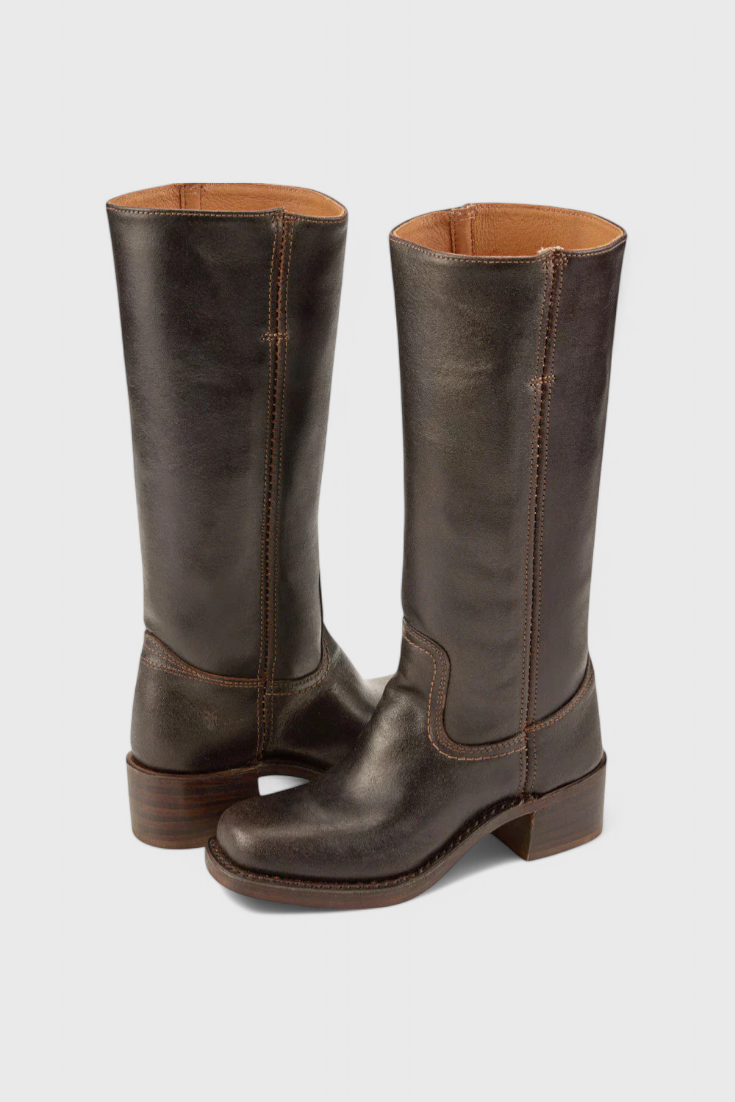 Mid Calf Støvler I Læder Dame