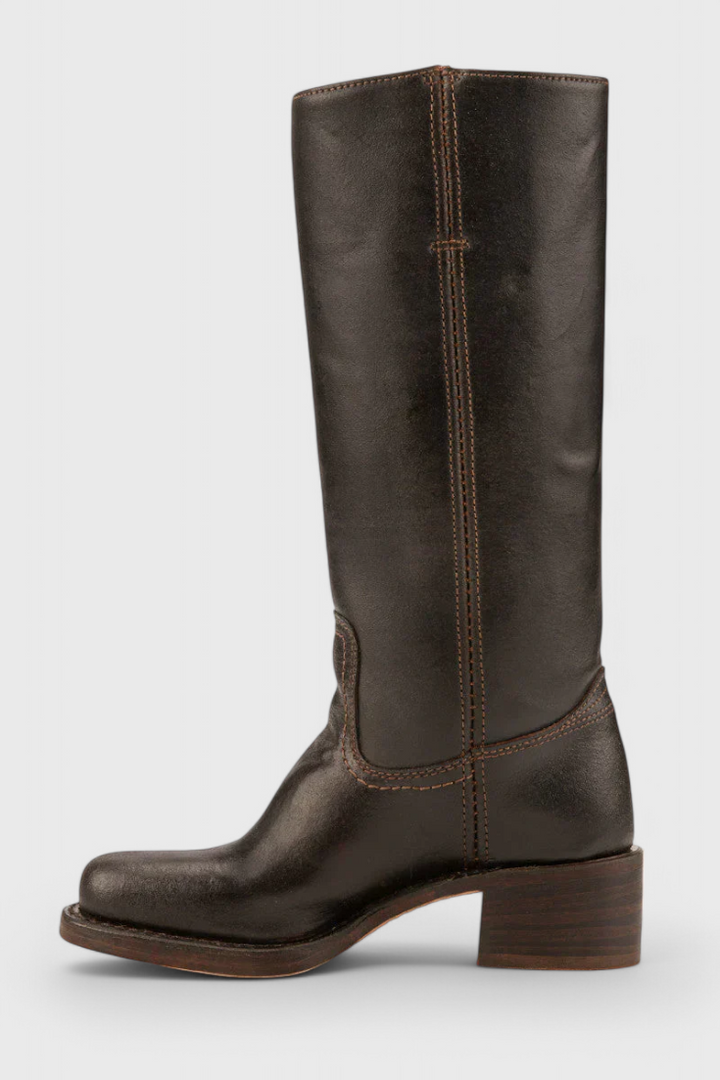Mid Calf Støvler I Læder Dame