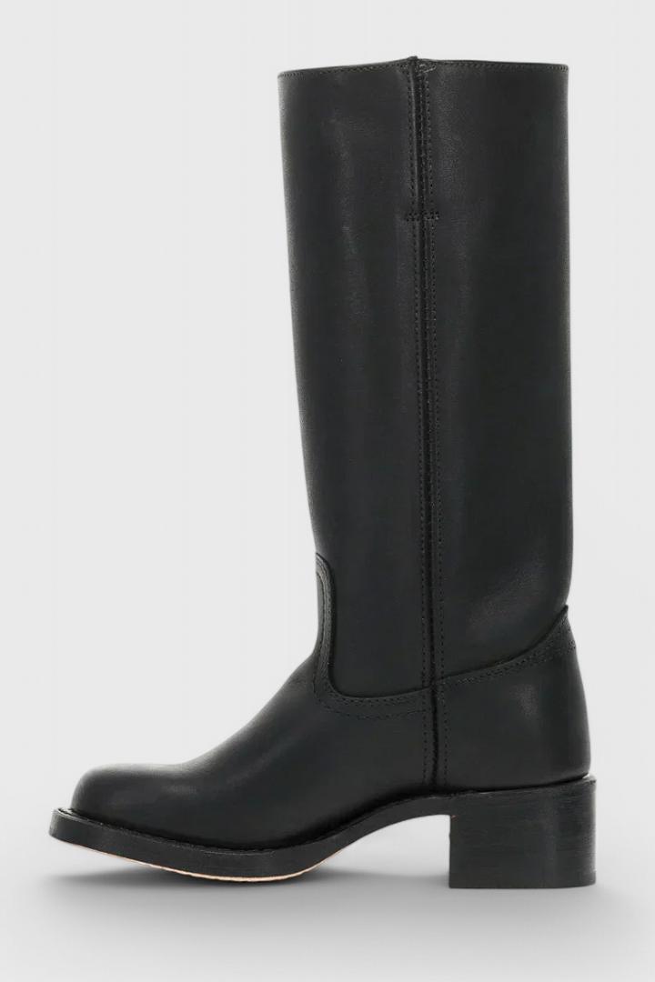 Mid Calf Støvler I Læder Dame