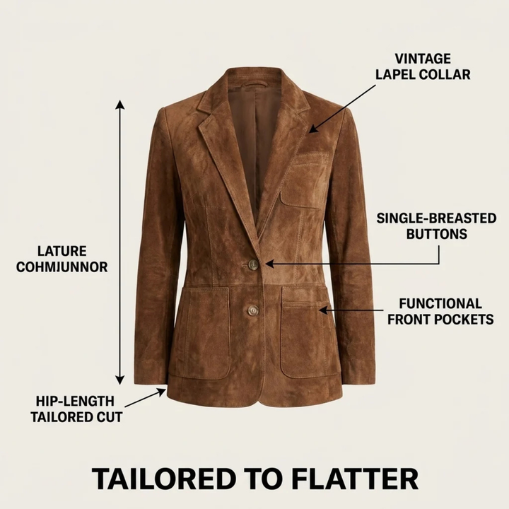 Blazer med revers og lapper til kvinder