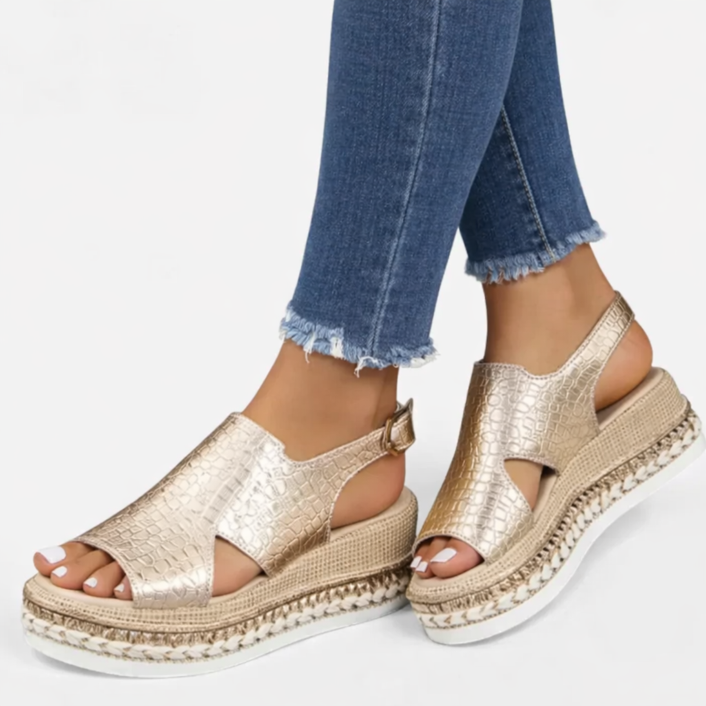 Elegant Women's Wedge Sandals with Strap