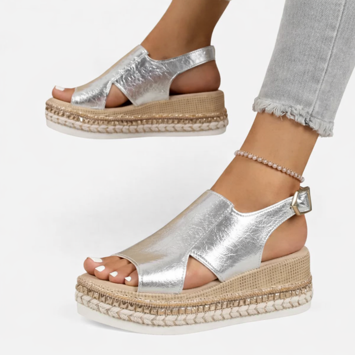 Elegant Women's Wedge Sandals with Strap