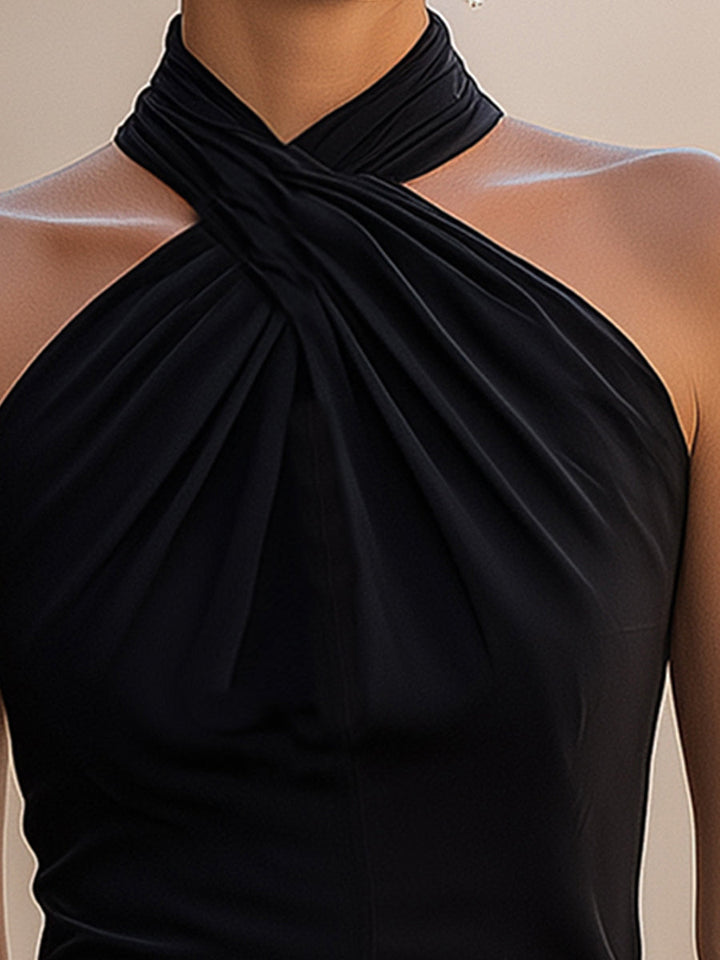 Halterneck Top med Twist Front til Kvinder