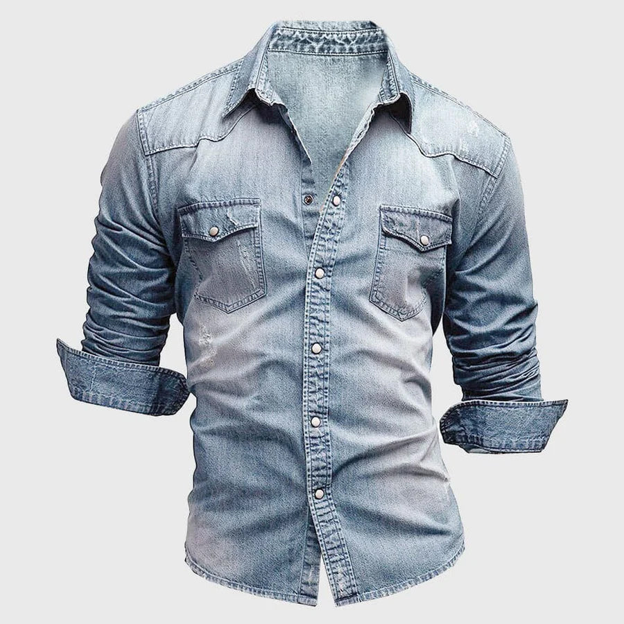 Men's Long-Sleeve Shirt with Chest Pockets