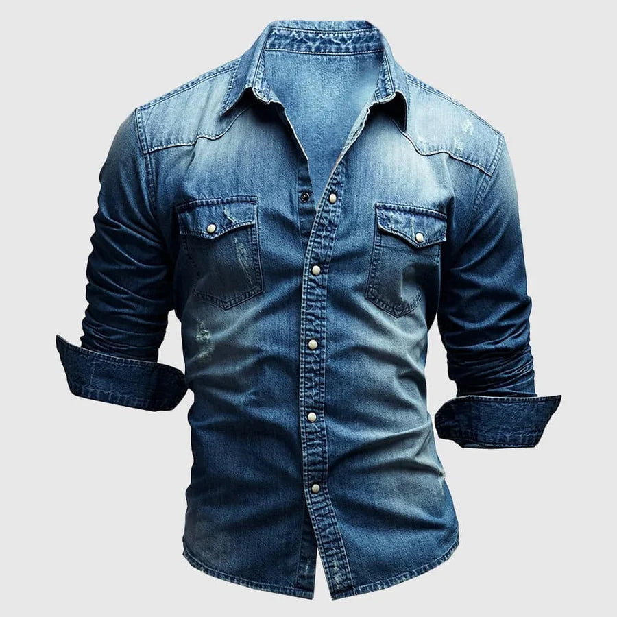 Men's Long-Sleeve Shirt with Chest Pockets
