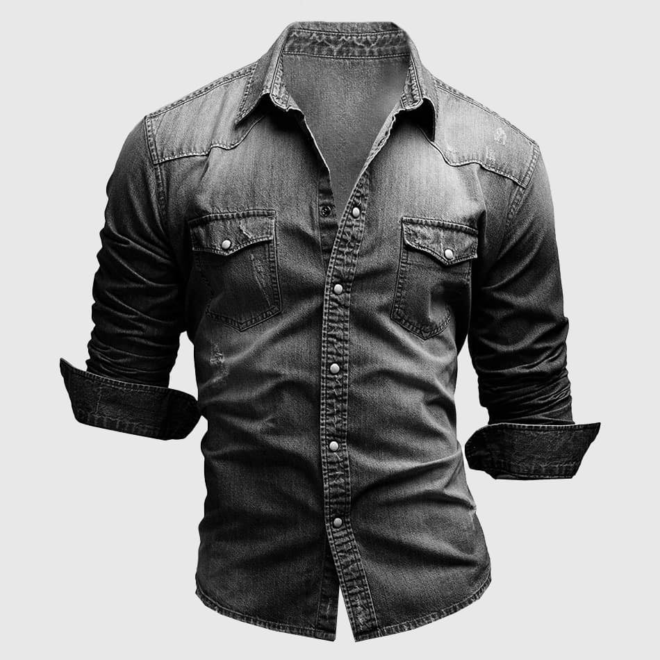 Men's Long-Sleeve Shirt with Chest Pockets