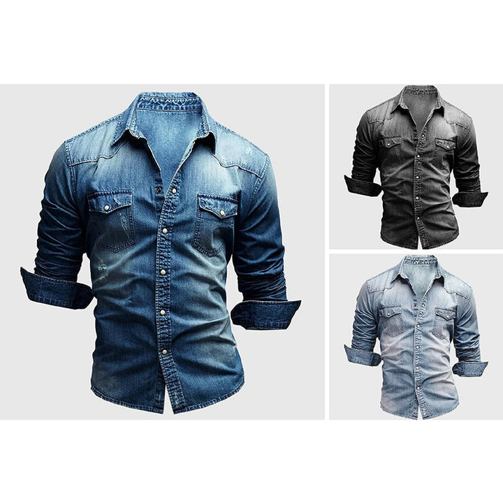 Men's Long-Sleeve Shirt with Chest Pockets