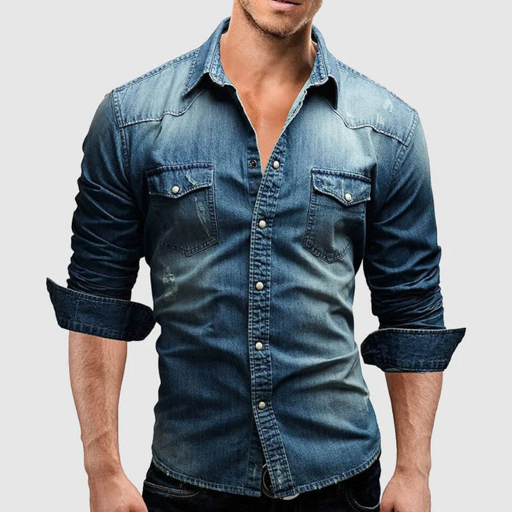 Men's Long-Sleeve Shirt with Chest Pockets