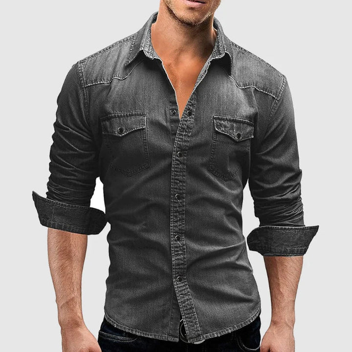 Men's Long-Sleeve Shirt with Chest Pockets