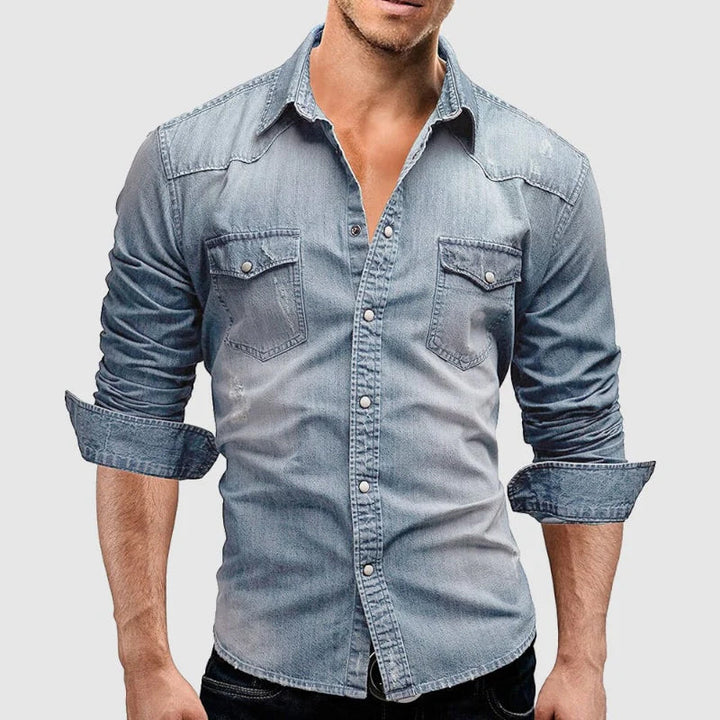 Men's Long-Sleeve Shirt with Chest Pockets
