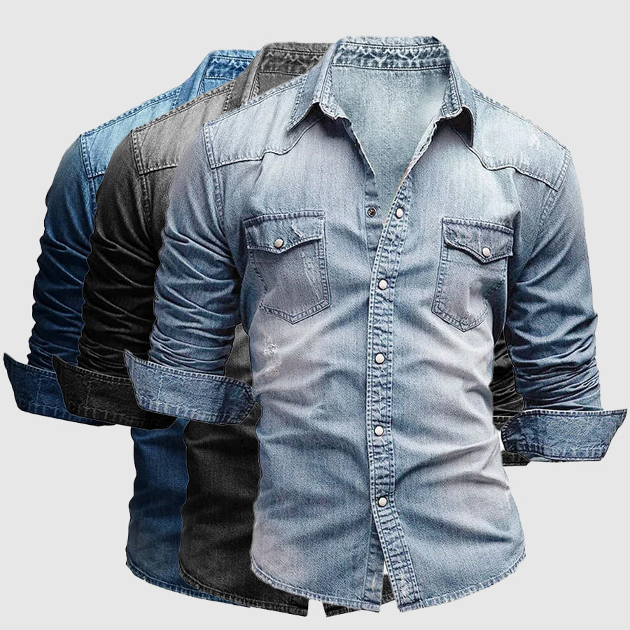 Men's Long-Sleeve Shirt with Chest Pockets