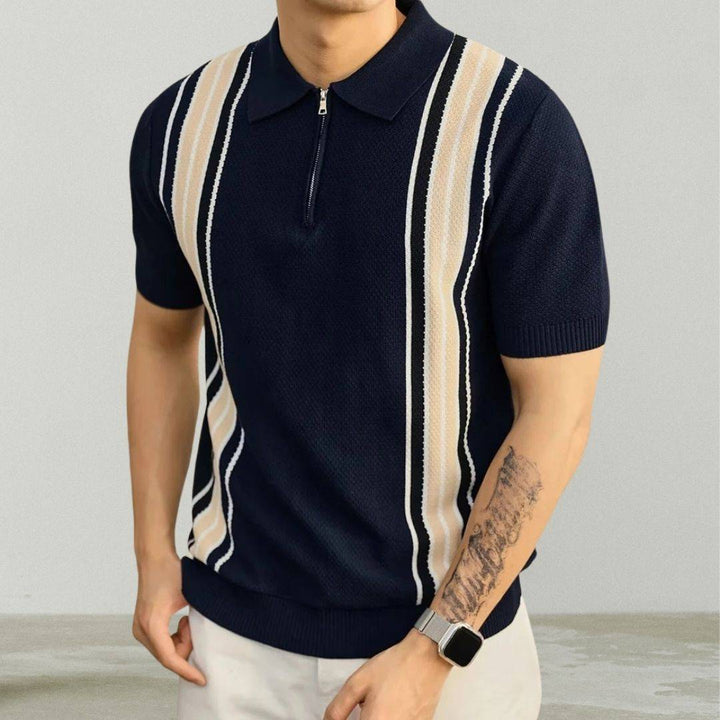 Men's zip-up polo shirt