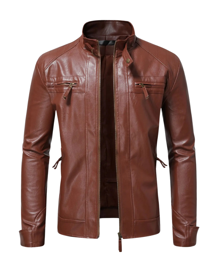 Men’s jacket with snap-button collar and zipper