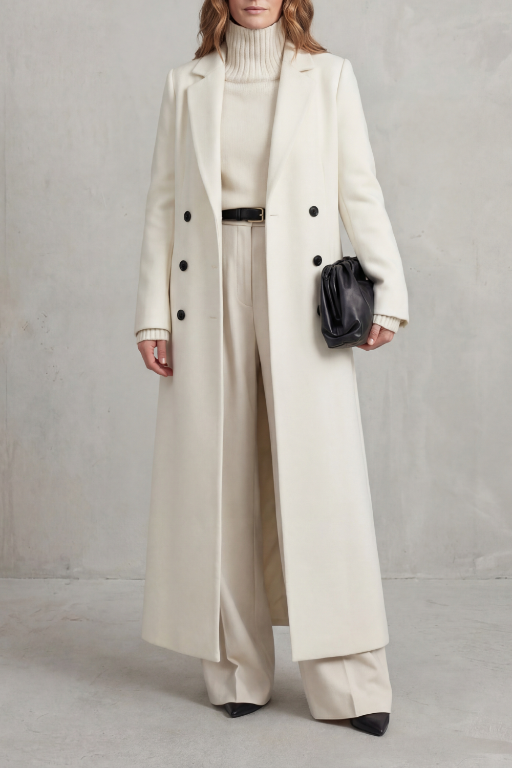 Tailored Long Wool Coat for Women
