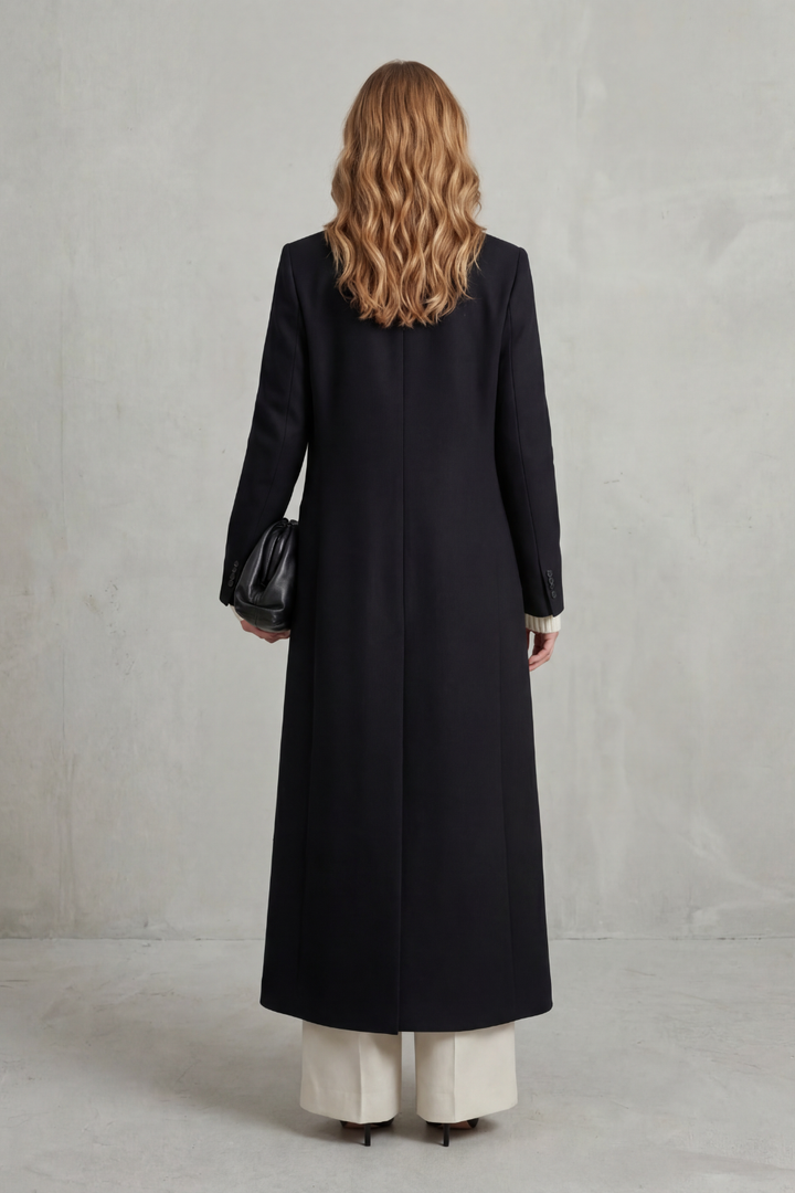 Tailored Long Wool Coat for Women