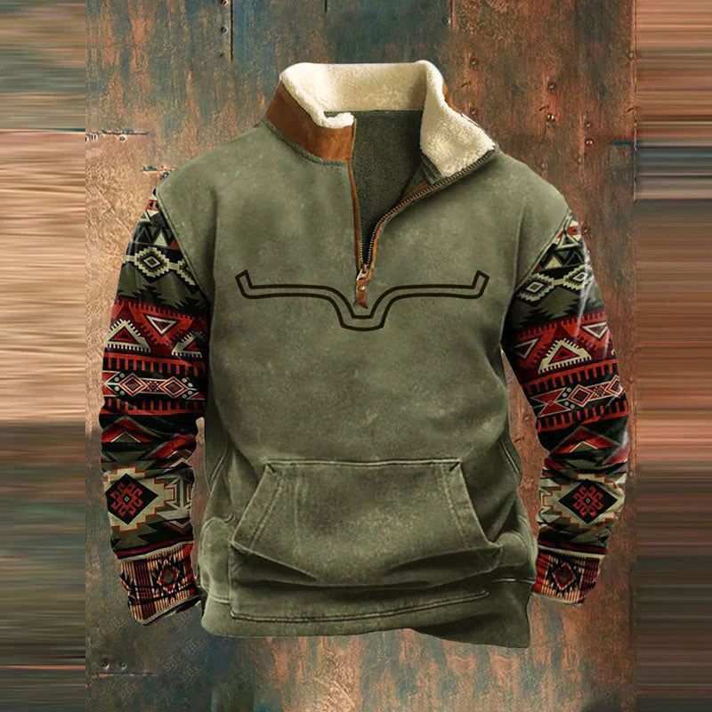 Herre Sweatshirt Med Halv Lynlås