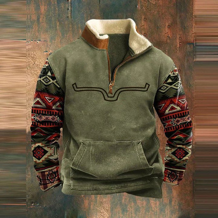 Herre Sweatshirt Med Halv Lynlås