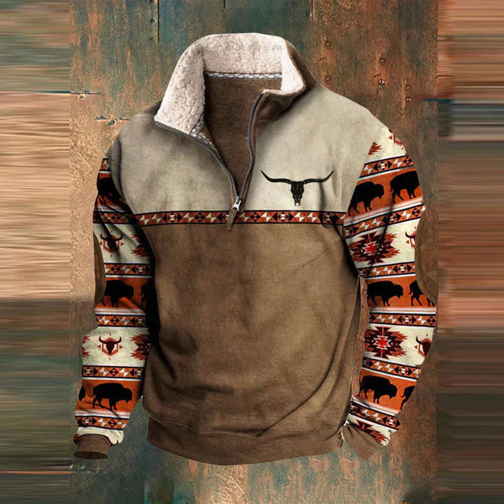 Herre Sweatshirt Med Halv Lynlås