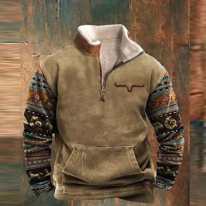 Herre Sweatshirt Med Halv Lynlås