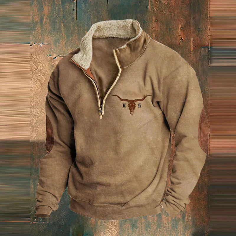 Herre Sweatshirt Med Halv Lynlås