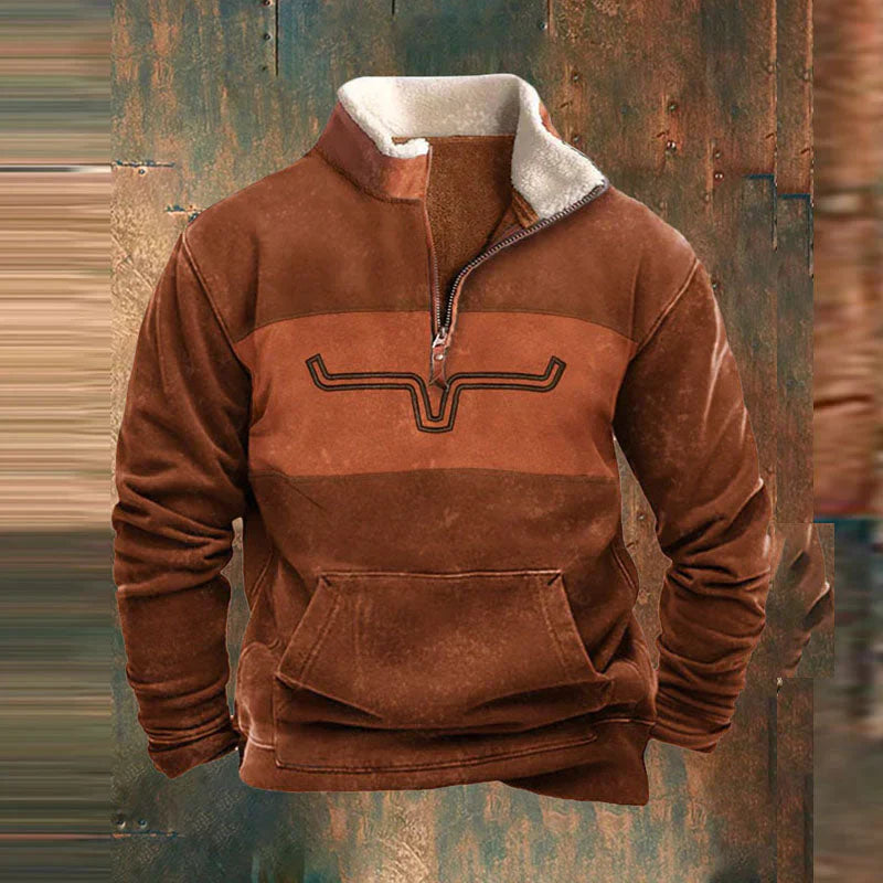 Herre Sweatshirt Med Halv Lynlås