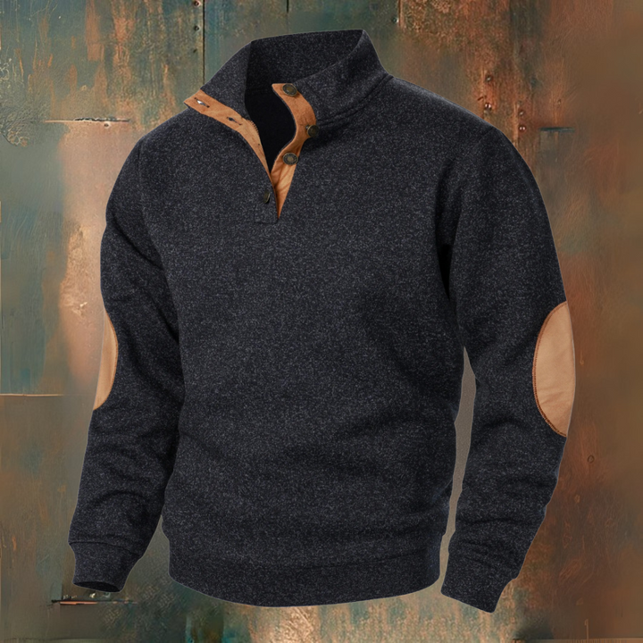 Standkrave sweatshirt med albuelapper