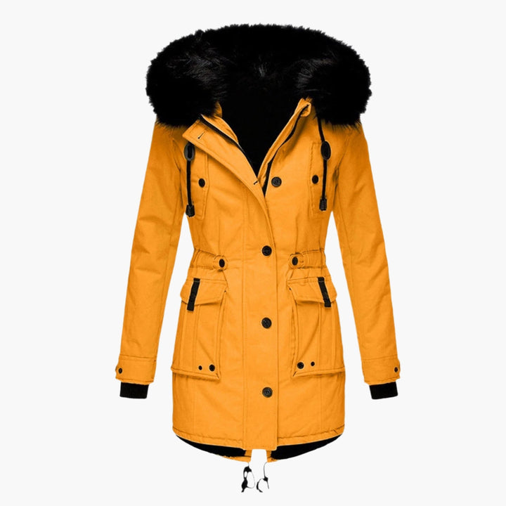 Parka med Hætte og Pelskant til Kvinder
