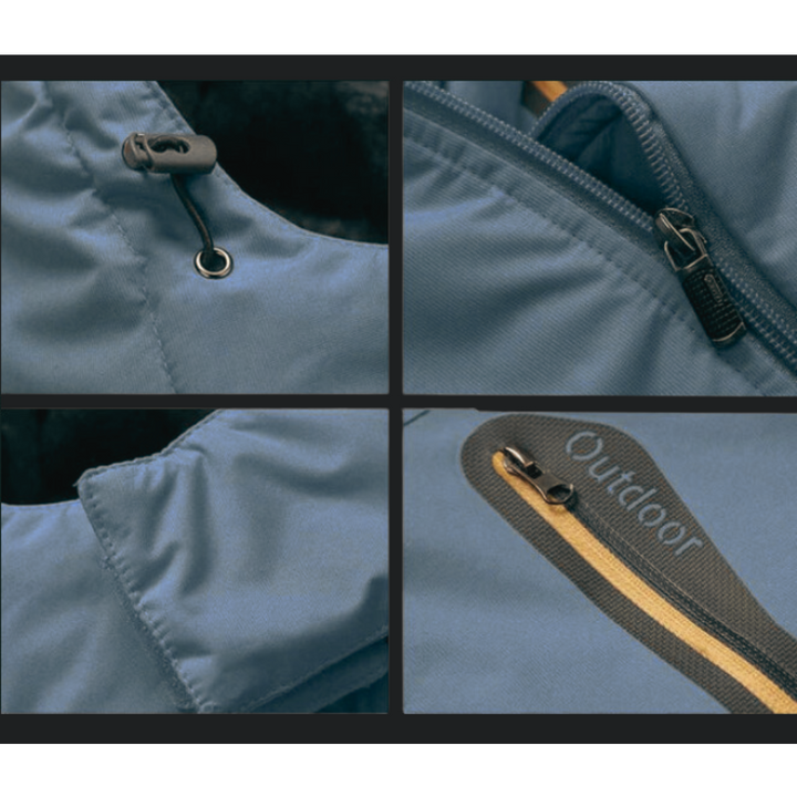 Lined winter jacket with hood for men