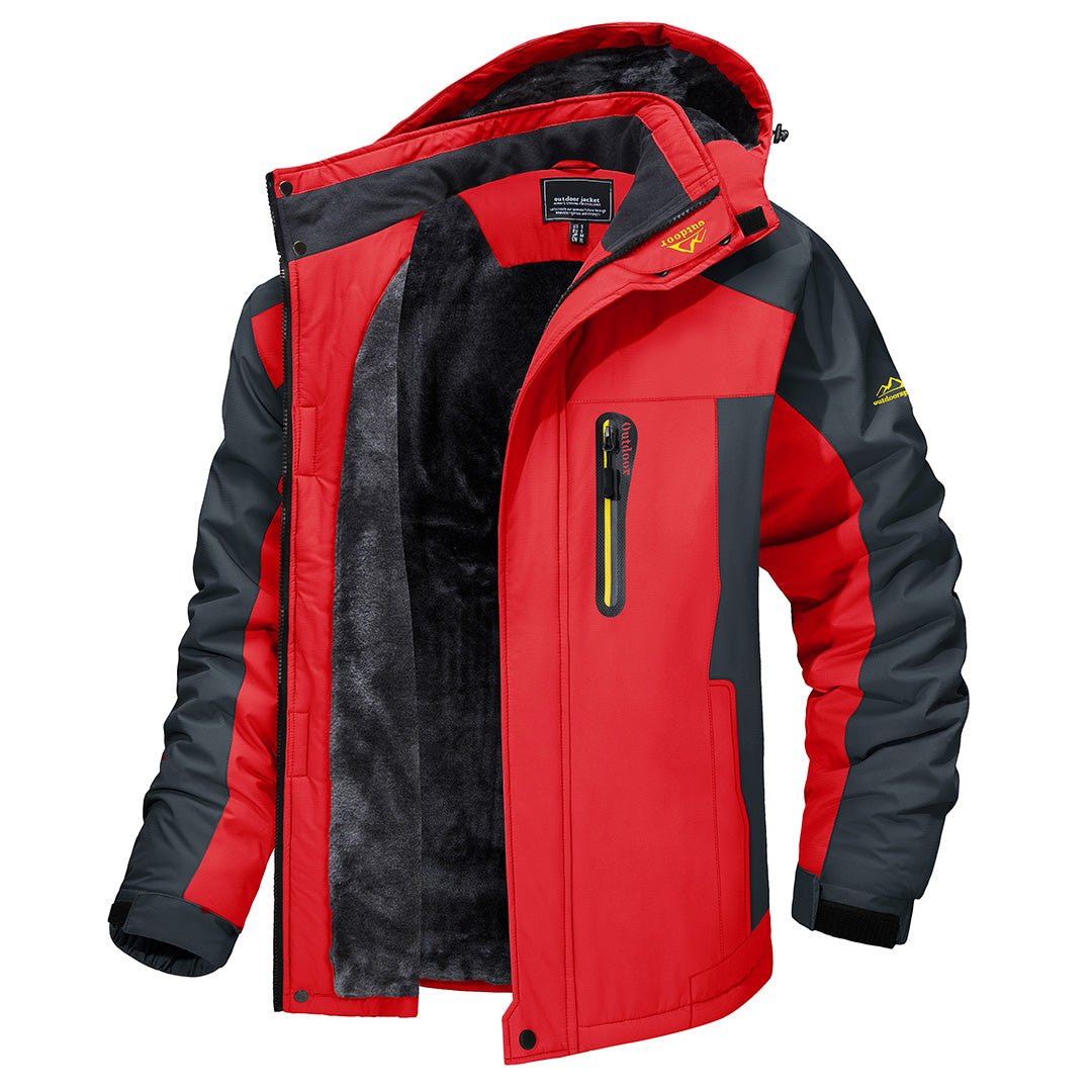 Lined winter jacket with hood for men