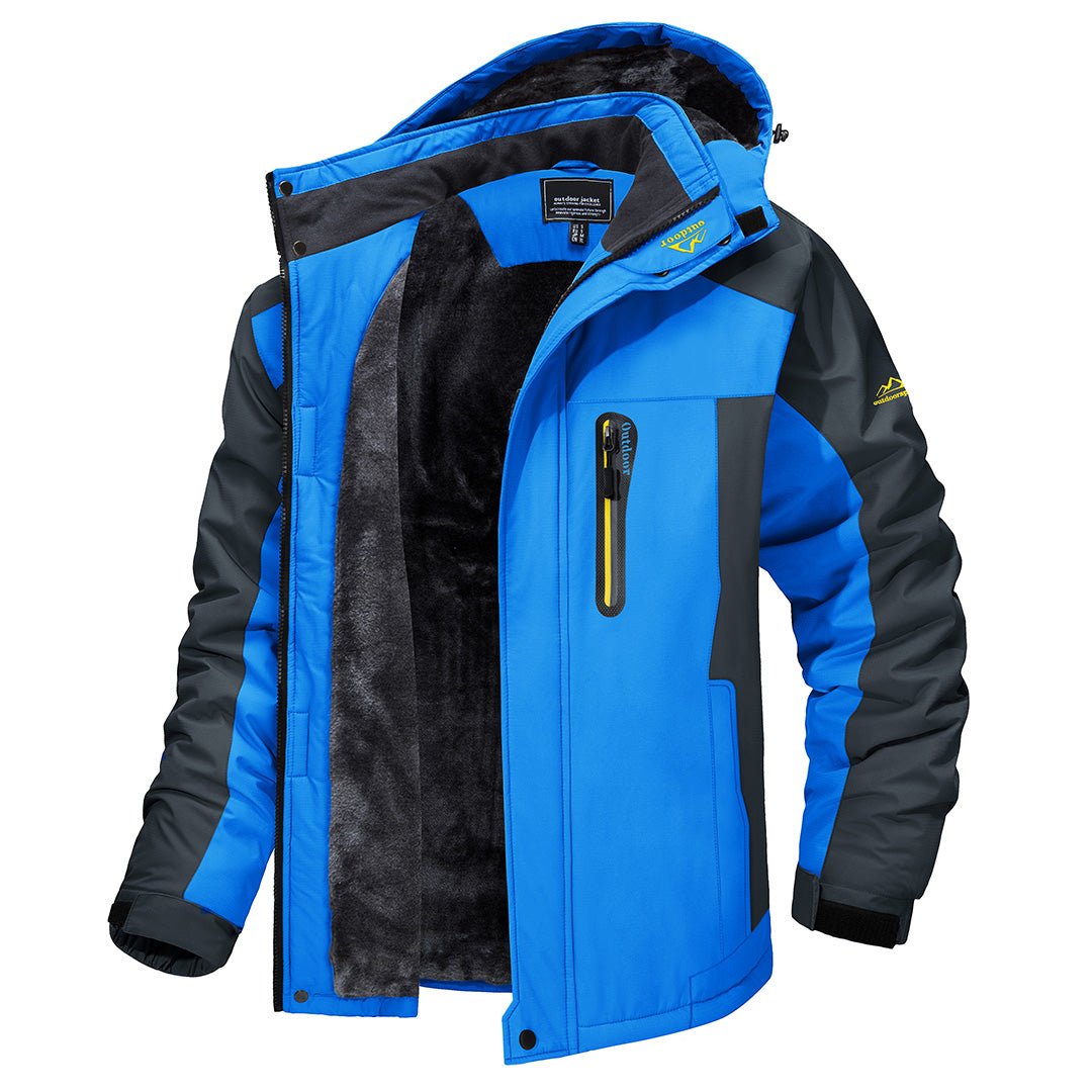 Lined winter jacket with hood for men