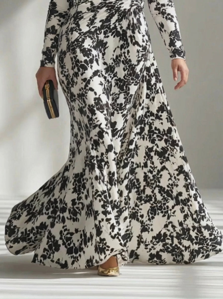 Patterned wrap dress for women