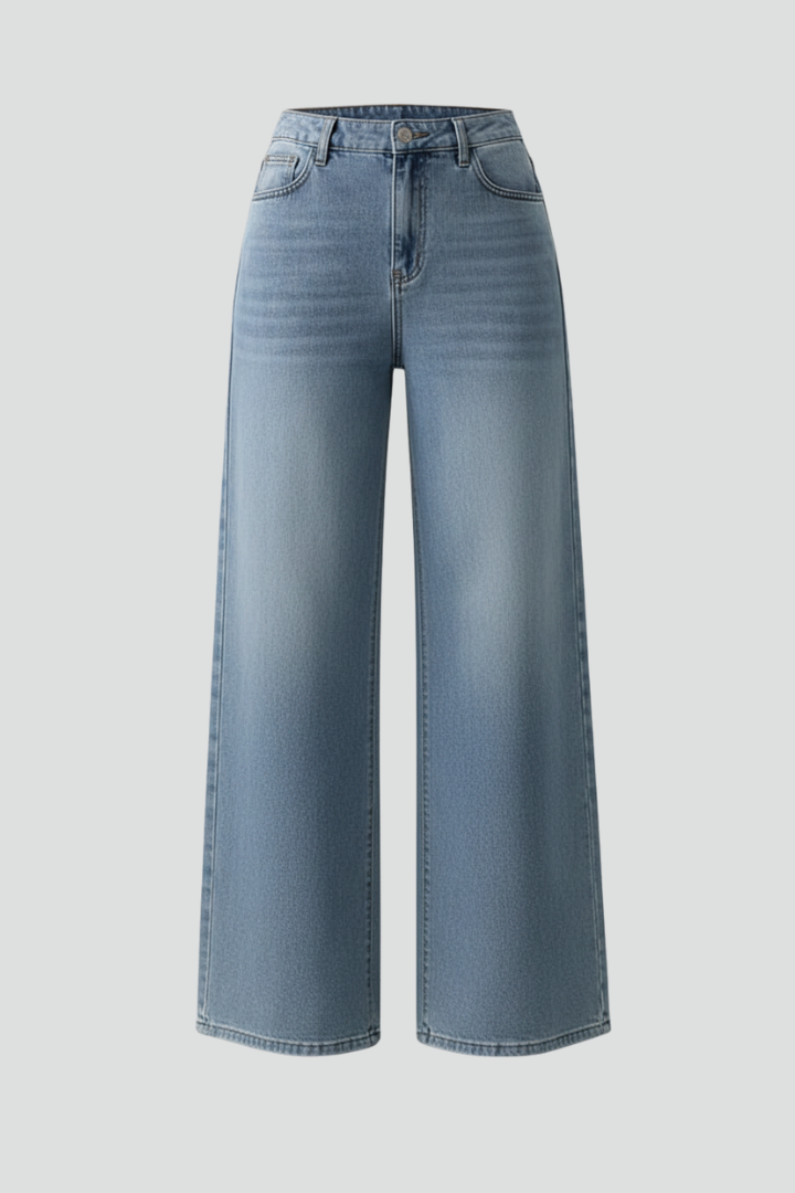 Højtaljede jeans i denim
