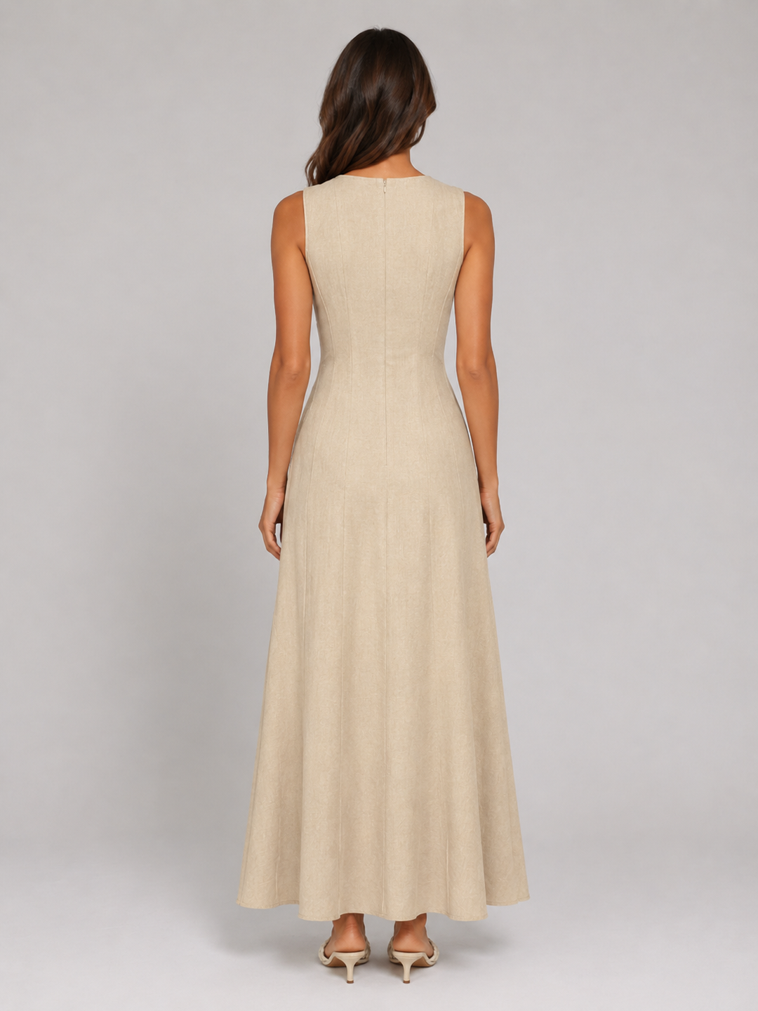 Sleeveless A-line maxi dress for women