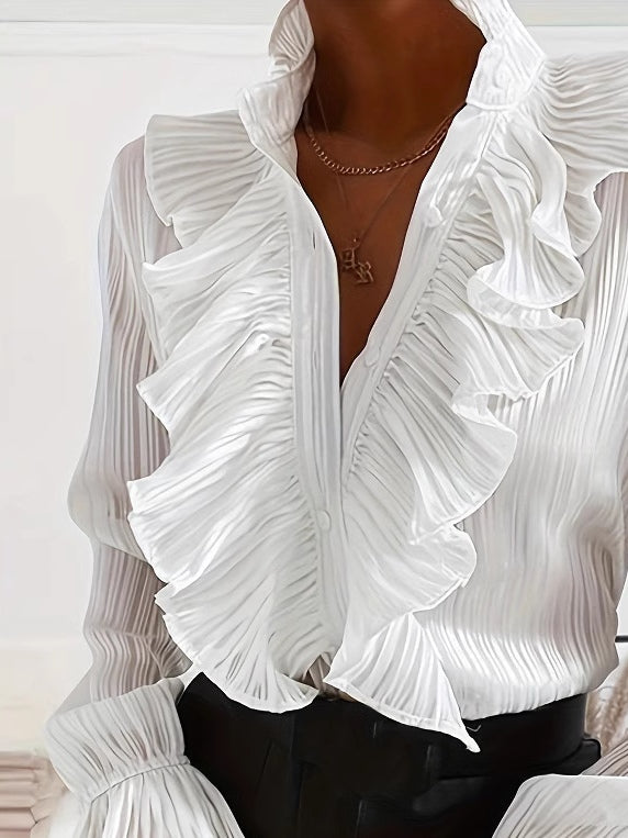 Long-Sleeved Shirt with Ruched Details for Women