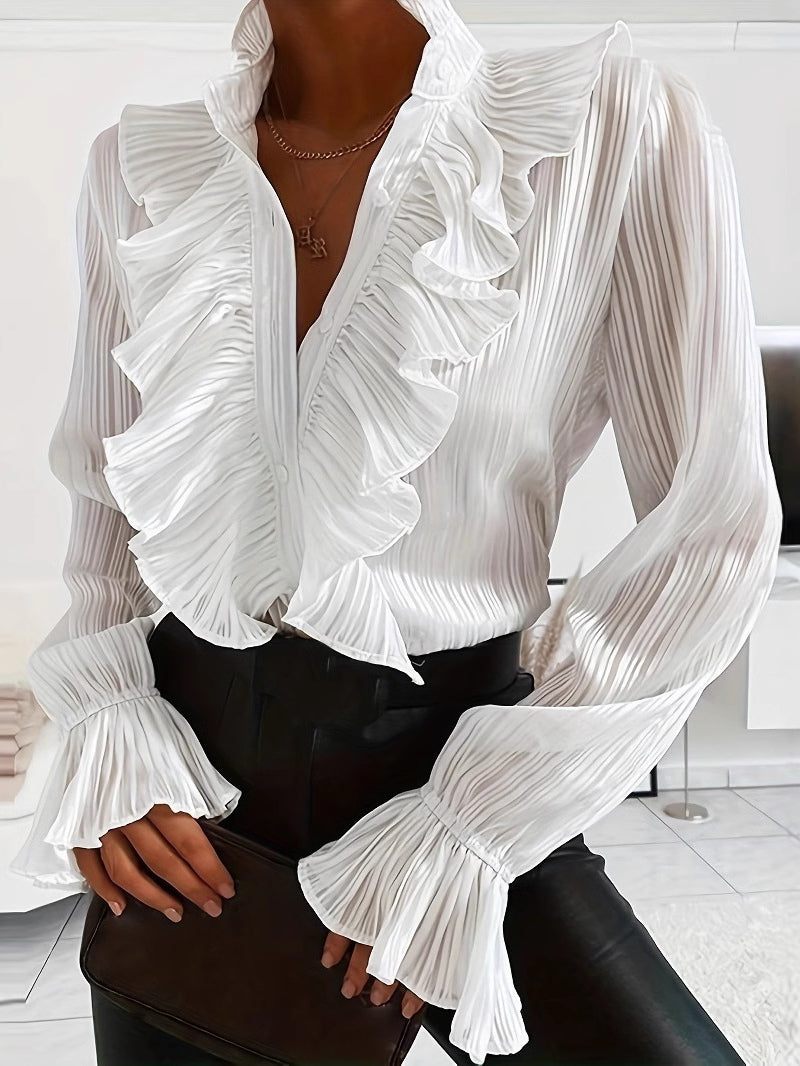 Long-Sleeved Shirt with Ruched Details for Women