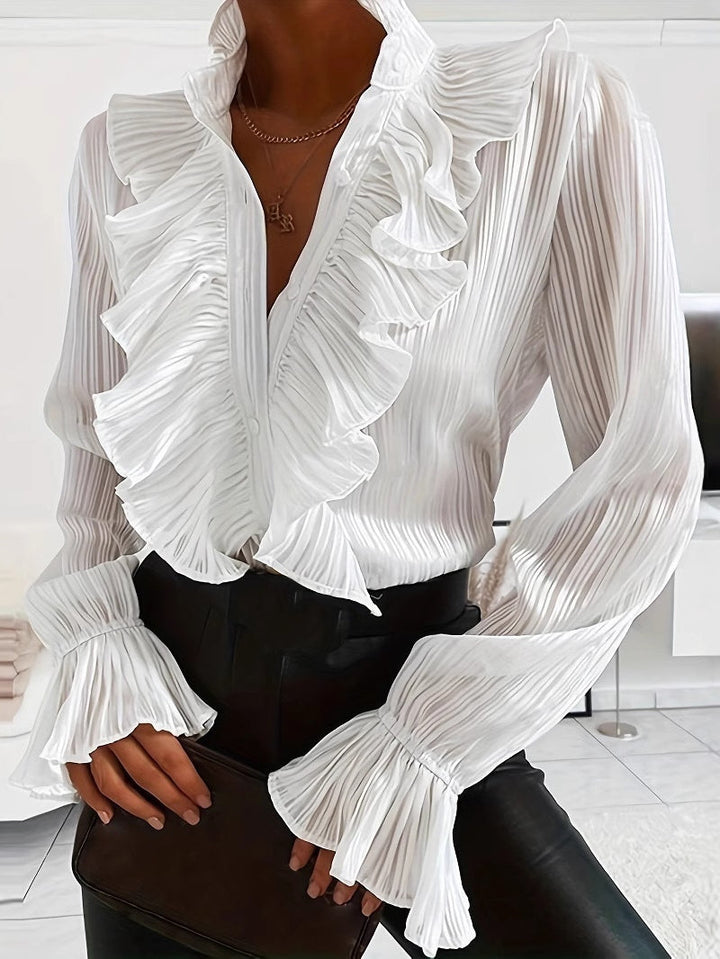 Long-Sleeved Shirt with Ruched Details for Women