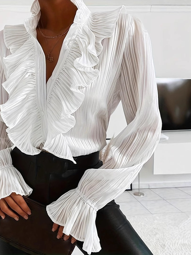 Long-Sleeved Shirt with Ruched Details for Women