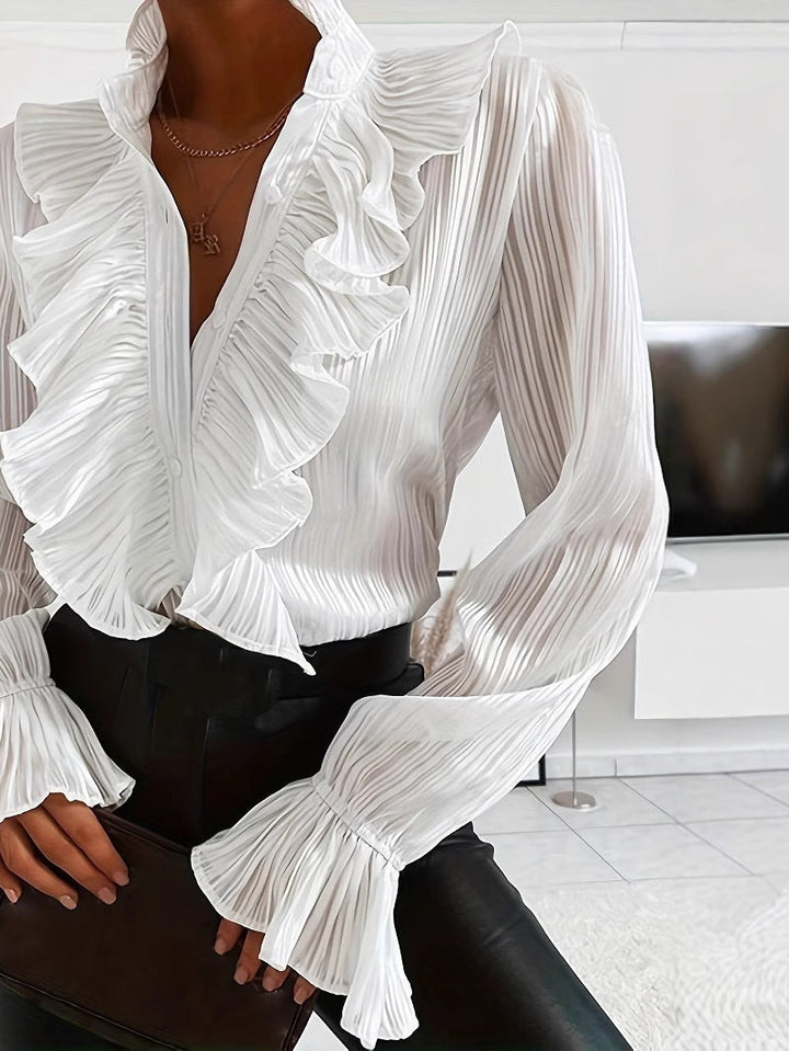 Long-Sleeved Shirt with Ruched Details for Women