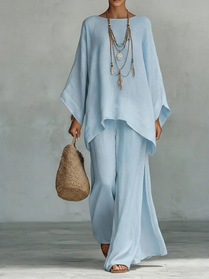 Two-Piece Set with Loose Top and Pants for Women