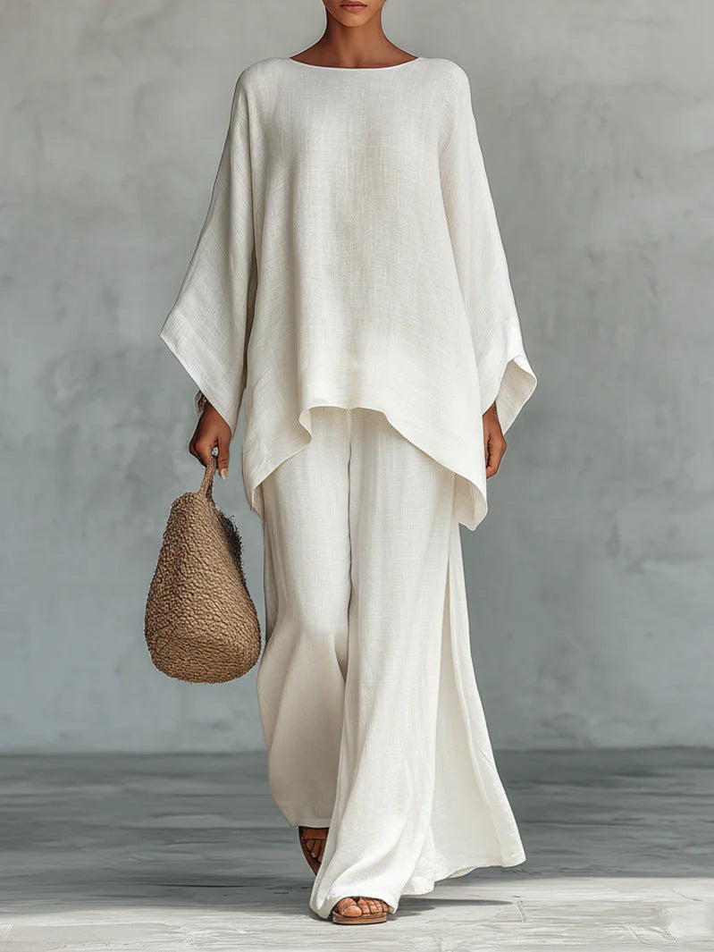 Two-Piece Set with Loose Top and Pants for Women